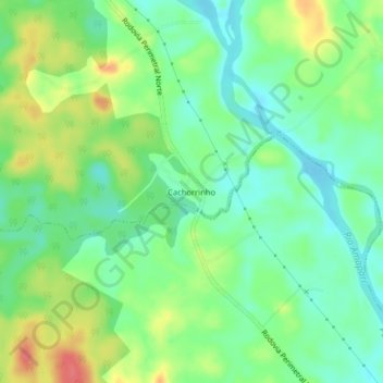 Mapa topográfico Cachorrinho, altitud, relieve
