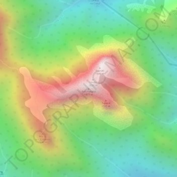 Mapa topográfico Pico Paraná, altitud, relieve