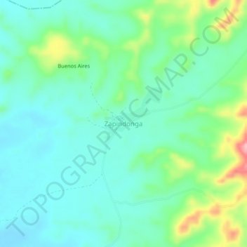 Mapa topográfico Zapindonga, altitud, relieve