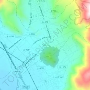 Mapa topográfico Saño, altitud, relieve