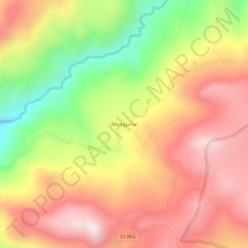 Mapa topográfico Mungurral, altitud, relieve
