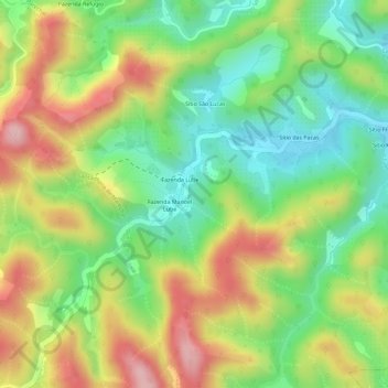 Mapa topográfico Santa Maria, altitud, relieve