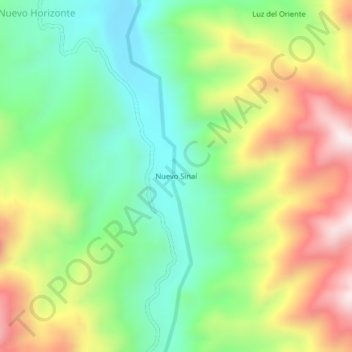 Mapa topográfico Nuevo Sinaí, altitud, relieve