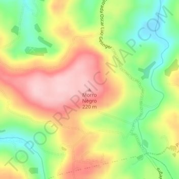 Mapa topográfico Morro Negro, altitud, relieve