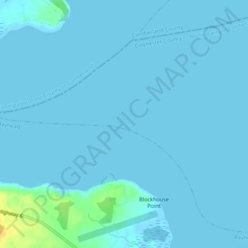 Mapa topográfico Tatamagouche Bay, altitud, relieve