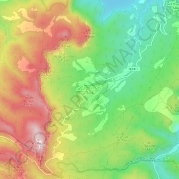 Mapa topográfico Vilanova de Sau, altitud, relieve