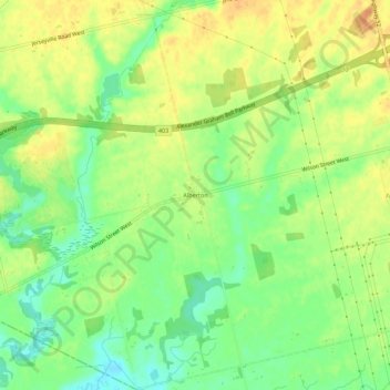 Mapa topográfico Alberton, altitud, relieve