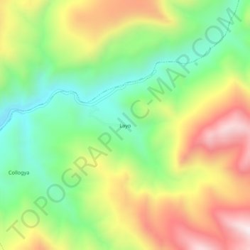 Mapa topográfico Layo, altitud, relieve