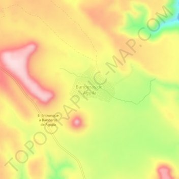 Mapa topográfico Banderas del Aguila, altitud, relieve