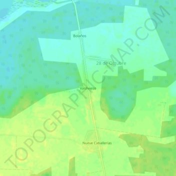 Mapa topográfico Valdivieso, altitud, relieve