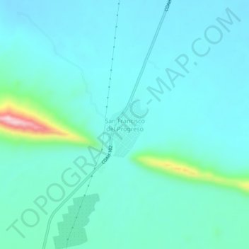 Mapa topográfico San Francisco del Progreso, altitud, relieve