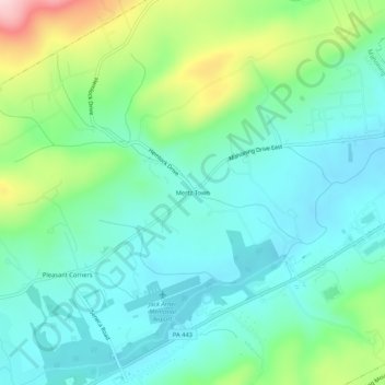 Mapa topográfico Mertz Town, altitud, relieve