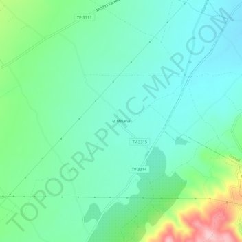 Mapa topográfico la Miliana, altitud, relieve