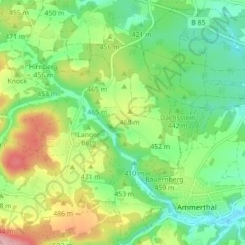 Mapa topográfico Dietersberg, altitud, relieve