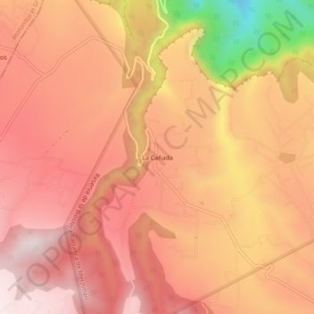 Mapa topográfico La Cañada, altitud, relieve