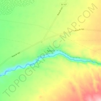 Mapa topográfico Ayquina, altitud, relieve