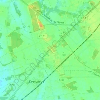 Mapa topográfico Holzkrug, altitud, relieve