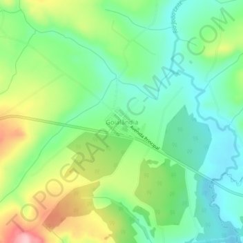 Mapa topográfico Goialândia, altitud, relieve