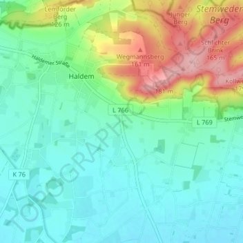 Mapa topográfico Schepshake, altitud, relieve