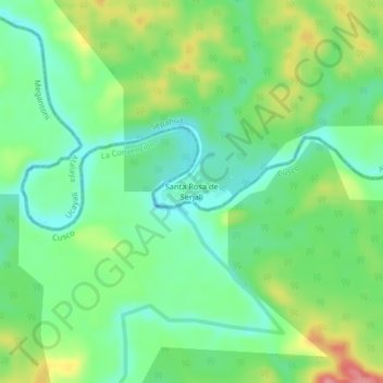 Mapa topográfico Santa Rosa de Serjali, altitud, relieve