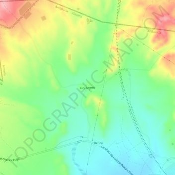 Mapa topográfico Los Soleres, altitud, relieve