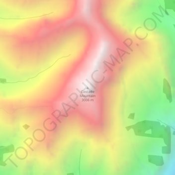 Mapa topográfico Cascade Mountain, altitud, relieve