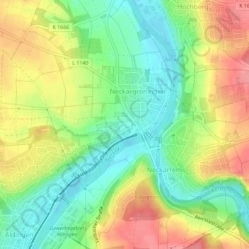 Mapa topográfico Gäßle, altitud, relieve