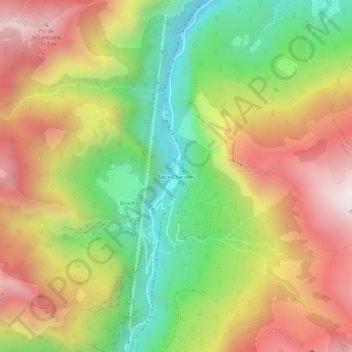 Mapa topográfico Eaux-Chaudes, altitud, relieve