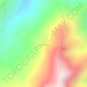 Mapa topográfico Cerro Astilleros, altitud, relieve
