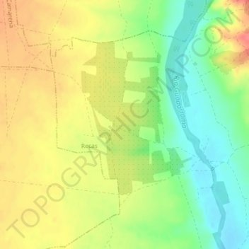 Mapa topográfico Guisasola, altitud, relieve