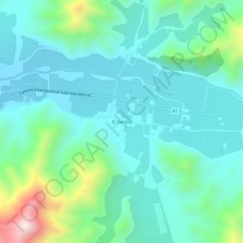 Mapa topográfico El Tambo, altitud, relieve