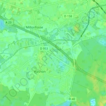 Mapa topográfico Les Busettes, altitud, relieve