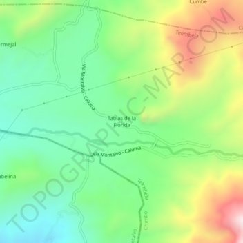 Mapa topográfico Tablas de la Florida, altitud, relieve