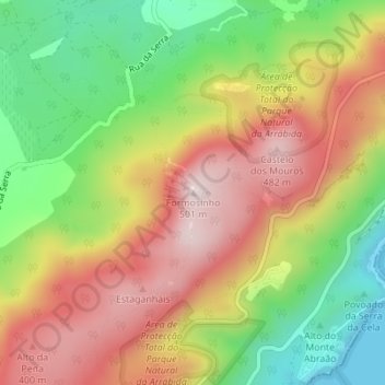 Mapa topográfico Formosinho, altitud, relieve
