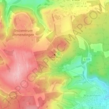 Mapa topográfico Höwenegg, altitud, relieve