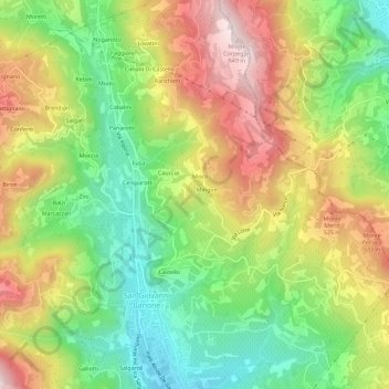 Mapa topográfico Mari, altitud, relieve