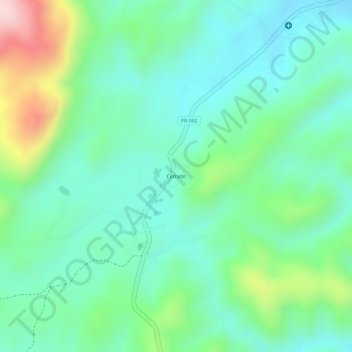 Mapa topográfico Cerrado, altitud, relieve