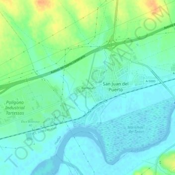 Mapa topográfico Bermejal, altitud, relieve