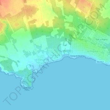 Mapa topográfico Son Bieló, altitud, relieve