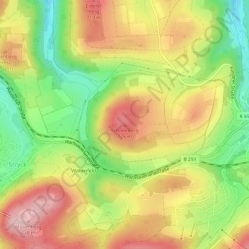 Mapa topográfico Schneeberg, altitud, relieve