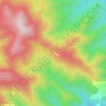 Mapa topográfico Horsavinyà, altitud, relieve