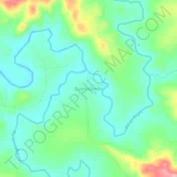 Mapa topográfico Buenolândia, altitud, relieve