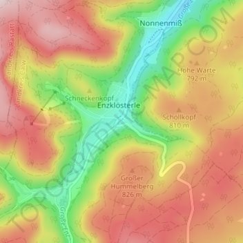 Mapa topográfico Lappach, altitud, relieve