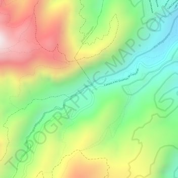 Mapa topográfico Segundo y Tercer Dinamos, altitud, relieve