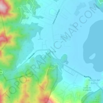 Mapa topográfico Rangue, altitud, relieve