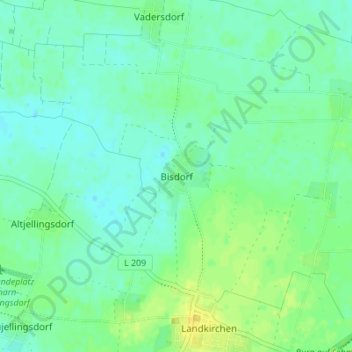 Mapa topográfico Bisdorf, altitud, relieve