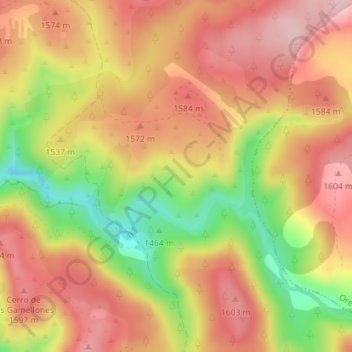 Mapa topográfico Los Rodenos, altitud, relieve