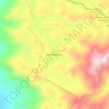 Mapa topográfico Santa Teresinha, altitud, relieve