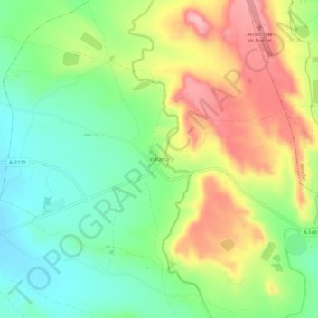 Mapa topográfico Valcarca, altitud, relieve