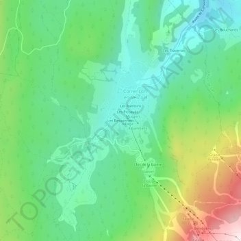 Mapa topográfico Les Bessonnets, altitud, relieve